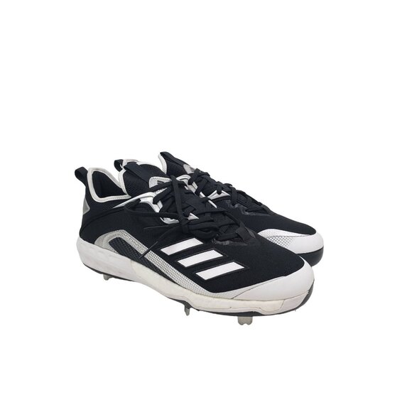ADIDAS ICON 6 BOUNCE‎ Baseball Cleats Ironskin in Black/White - Size US 13 - Picture 1 of 10